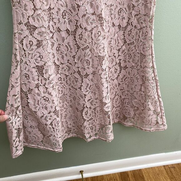 Lulus Mermaid Maxi Dress Womens Small Mauve Pink Lace Maxi Sleeveless Gown - Picture 4 of 11